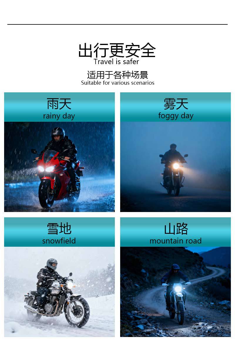 Car and Motorcycle Headlights H4H6 Ba20D Dual-Color High-Power High-Brightness Headlight Lens Spotlight