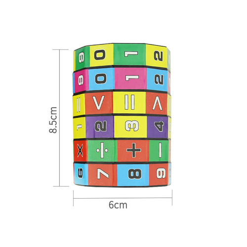 Cylindrical plastic children's digital addition and subtraction Rubik's cube mathematics intelligence educational toys hot-selling street stall supply wholesale