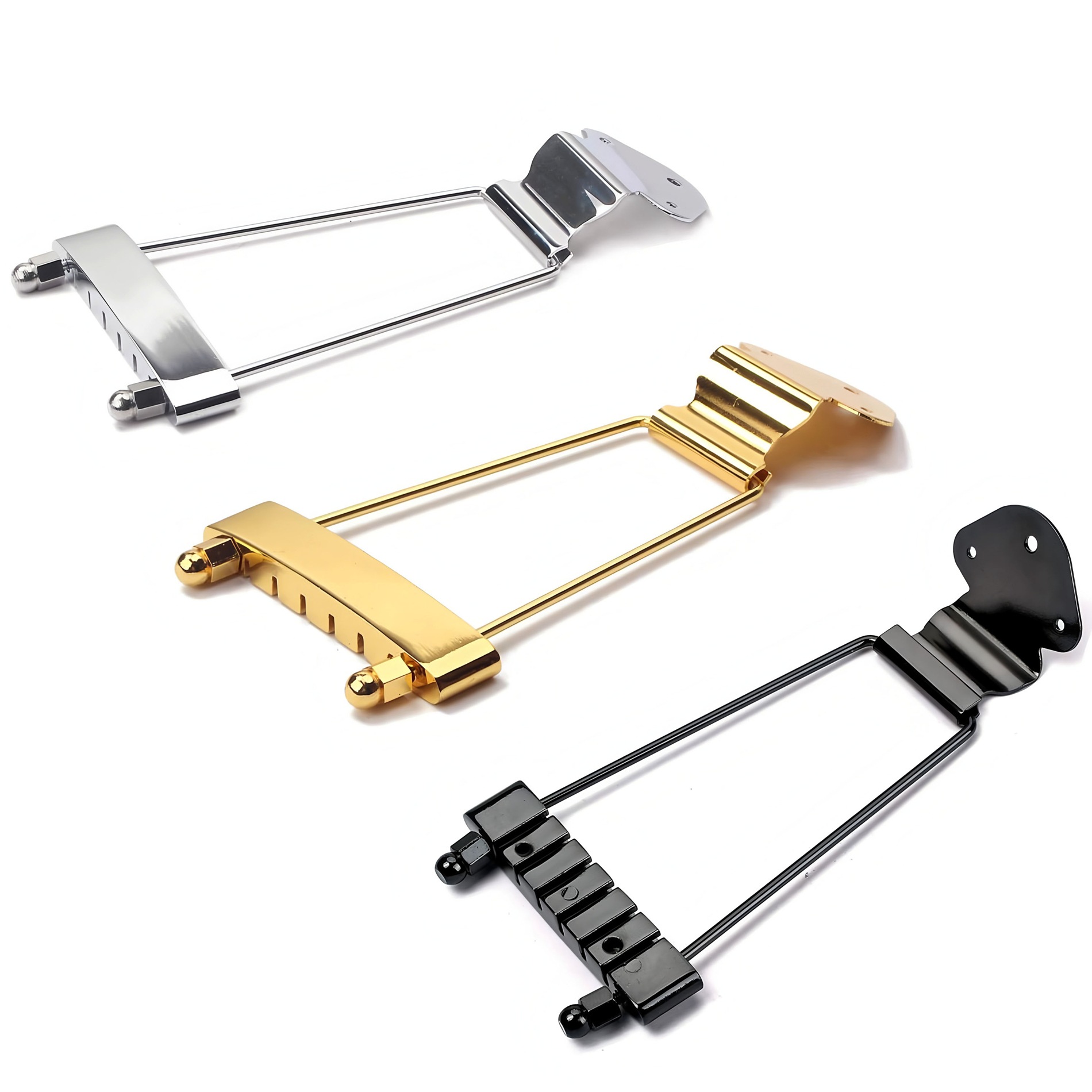 6-String Jazz Electric Guitar Hanger Tailpiece Semi-Hollow Bridge Tailpiece Bridge for Jazz Archtop