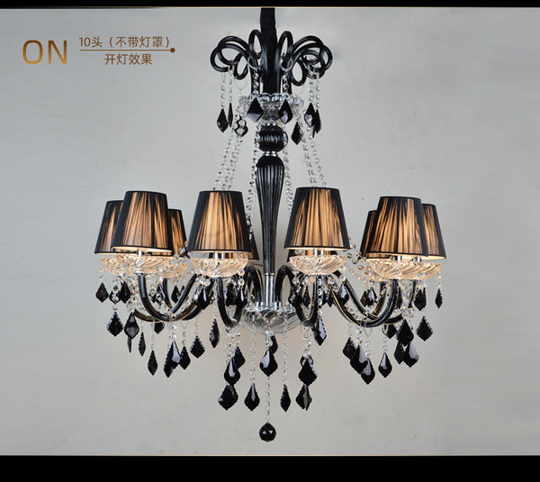 Black cristal coffee ceiling lamp