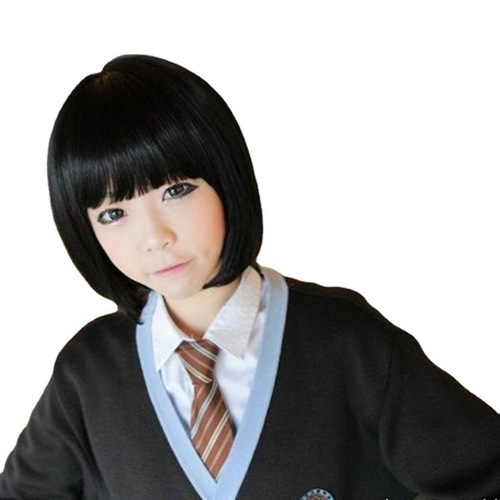 Lazada short hair, new bangs, bobo, non-mainstream face shaping, handsome, fluffy bob wig set