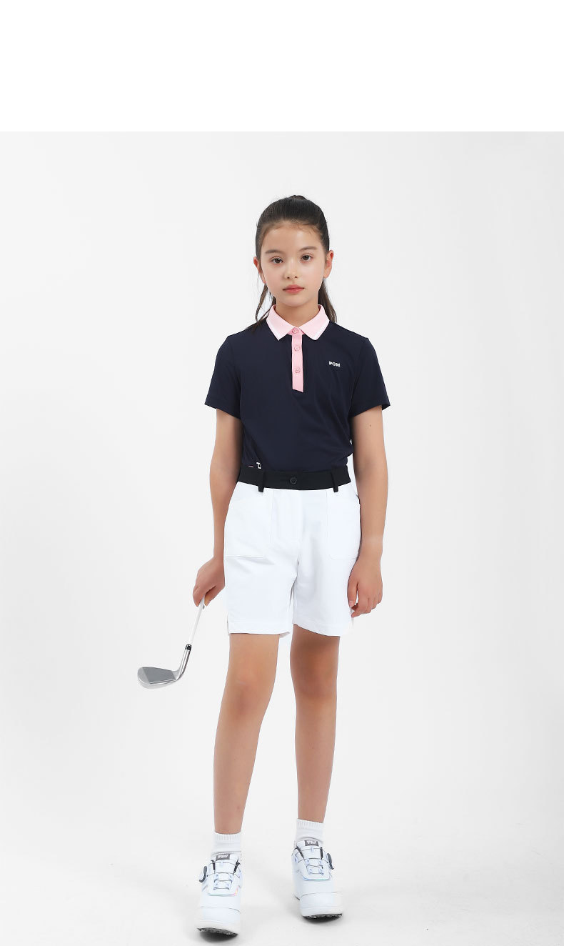 Quần thể thao nữ PGM dáng suông ống rộng, thiết kế xẻ tà, thoáng mát mùa hè — KUZ156-màu trắng, KUZ156-màu xanh nước biển, KUZ156-Kaki chi tiết 8