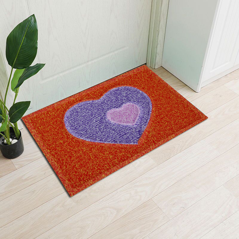 Dos colores rompecabezas puerta de entrada de la puerta del anillo de alambre alfombra de piso casa antideslizante entrada puerta de entrada mat