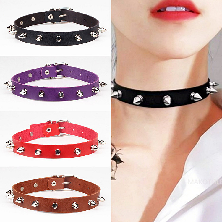 European and American Harajuku Punk Style Gothic Rock Spike Rivet Pu Leather Collar Nightclub Neck Chain Neck Strap Clavicle Chain European and American Harajuku Punk Style Gothic Rock Spike Rivet Pu Leather Collar Nightclub Neck Chain Neck Strap Clavicle Chain