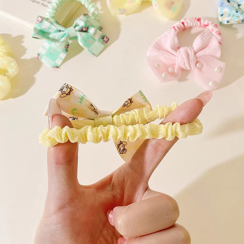 Dolce arco de cabello para niños lindas flores cuerda de cabello para niñas no lastimar cabello elástico duradero adornos de cabello de cabello