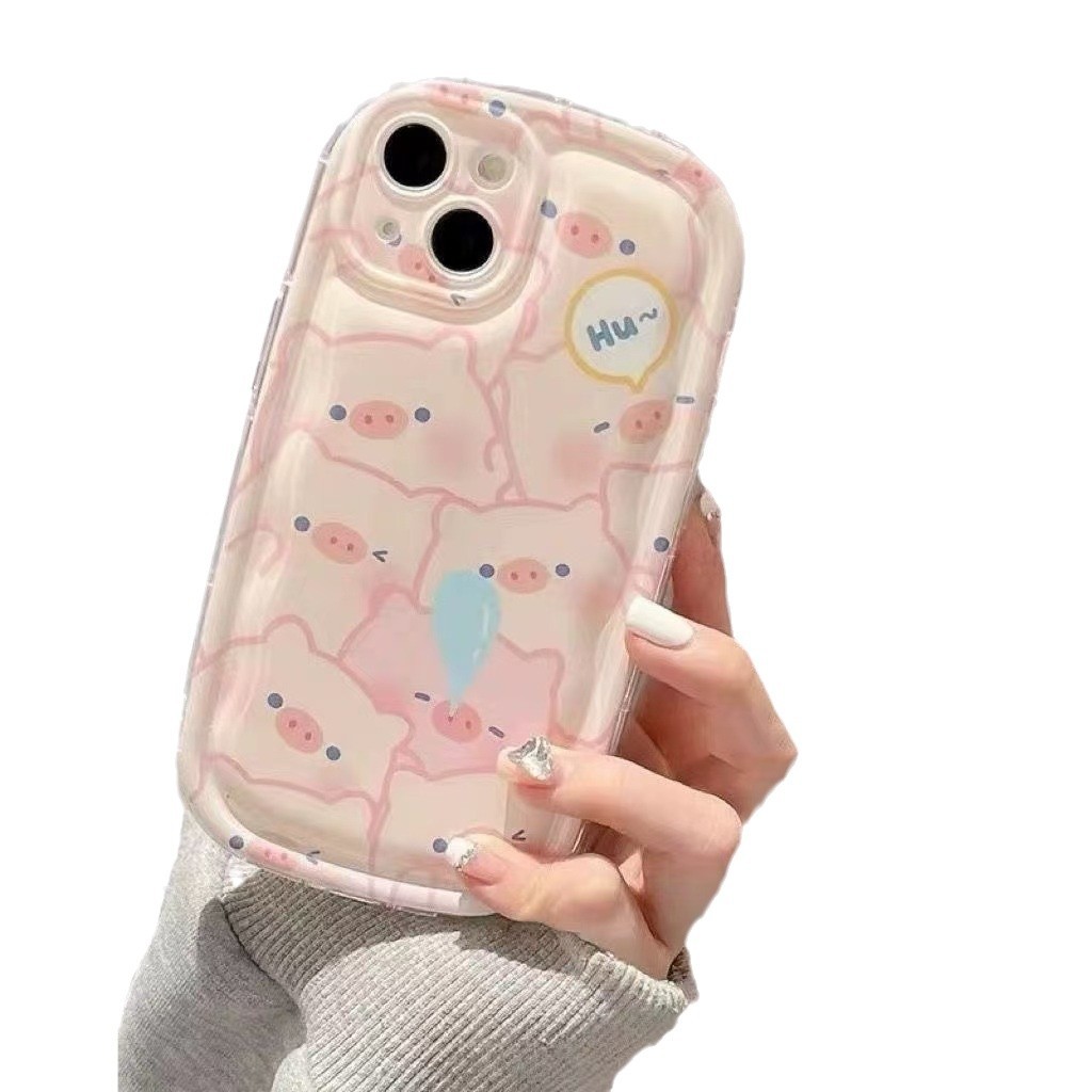 Pink Piggy para iphone16promax funda para teléfono móvil transparente Apple 15 anti-caída 14 niña 13 lindo 12