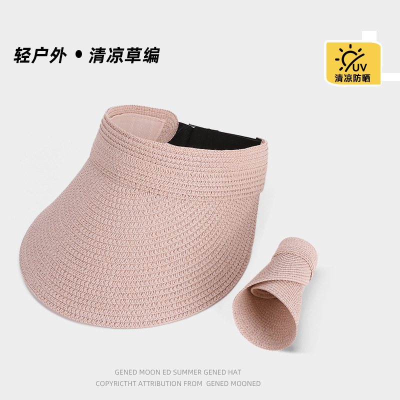 夏の新しい大きなつばの麦わら帽子サンハット女性の日焼け止め屋外韓国スタイルの弾性ストラップファッショナブルな大きなつばの空の帽子|undefined