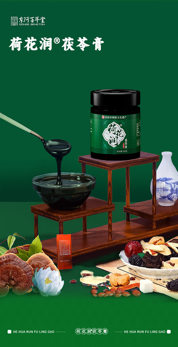 Fu Ling Gao (Poria cocos Herbal Paste) — Traditional Herbal Paste with Fu Ling, 260g Jar in use