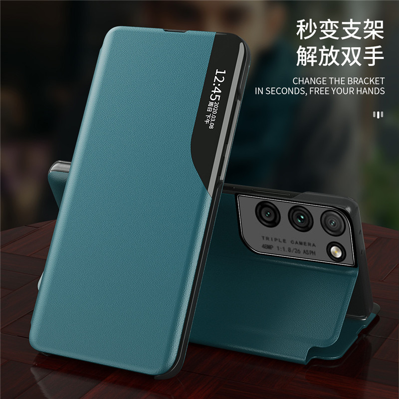 Suitable for S26Ultra Samsung S25Fe Phone Case S24 Third Generation Side Window S23 Magnetic Suction S22 Anti-Fall S21 Leather Case