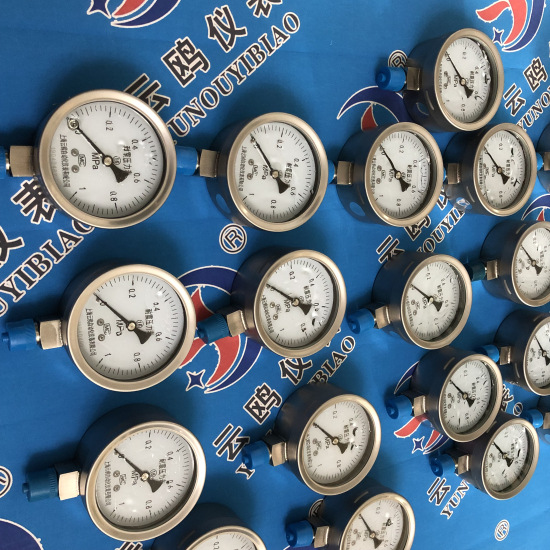 耐震压力表-0.1-0.06mpaYTN-100 不锈钢耐震压力表0～2.5mpa