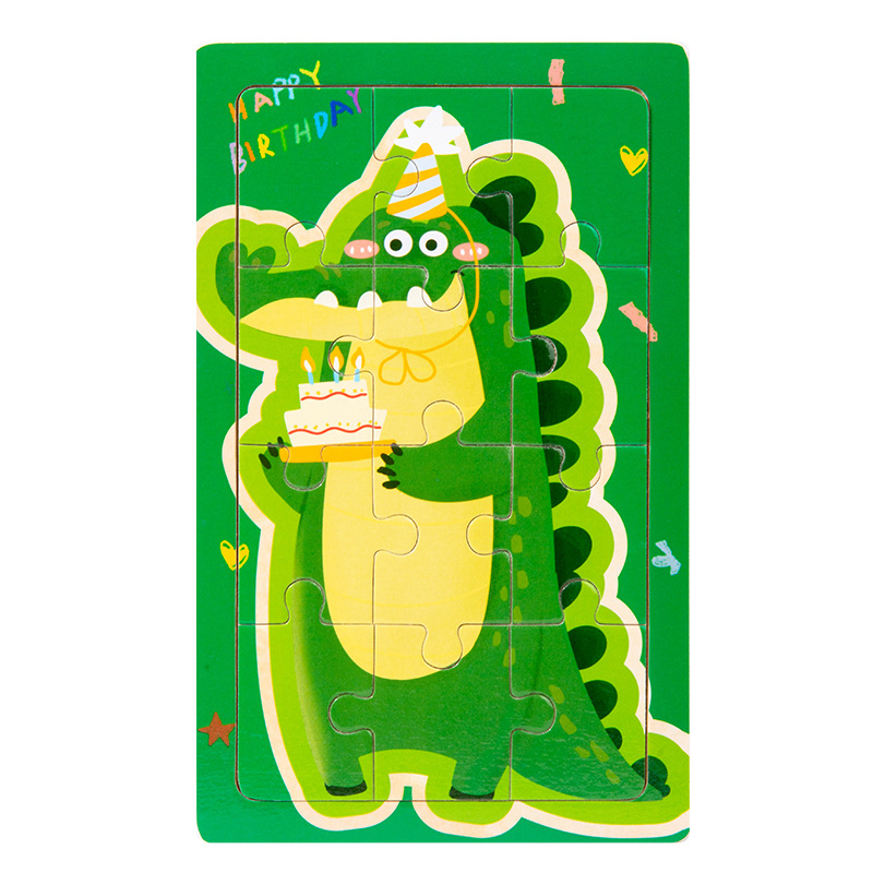 Rompecabezas plano transfronterizo de 12 piezas, rompecabezas para bebés, animales lindos, lógica de introducción, rompecabezas de educación temprana, regalo de jardín de infantes image 10