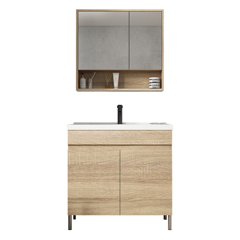 gabinete de baño de madera sólida gabinete combinado de baño tipo piso gabinete lavabo balcón con tabla de fricción lavabo lavabo lavabo