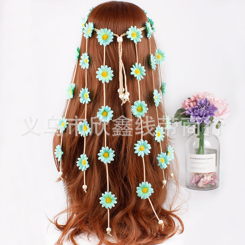 Banda para el cabello tocado guirnalda flor girasol Daisy diadema bohemio Anillo para el cabello Área escénica fabricantes de accesorios para el cabello suministro ahora