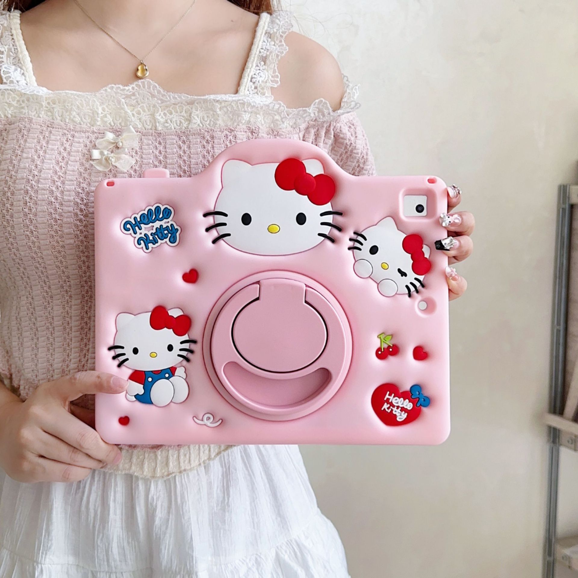 Camera Kt Cat Suitable for iPad Air 2025 Silicone Protective Case iPad Pro11 Tablet Protective Case
