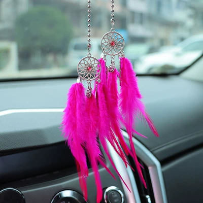 Car hanging | Car Pendant Car Interior - rose-red-feather-dream-catcher