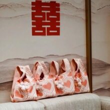 新款喜庆针织包结婚婚庆伴手礼手提包红色喜庆大容量托特包手拎包