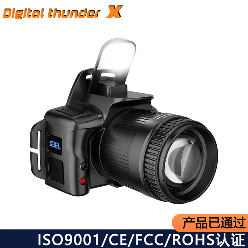 Transfronterizos LED luz alta inducción de lámparas de cabeza portátiles de carga USB lámpara de correr nocturna al aire libre lámpara de pesca nocturna