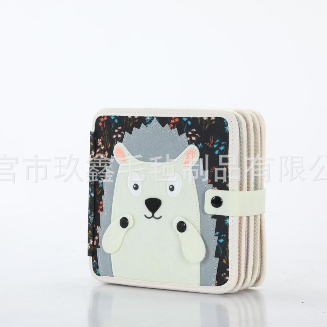 Educación temprana al por mayor fieltro libro tranquilo mano desgarrado velcro juguetes iluminación infantil puzzle libro ocupado estereoscópico manual