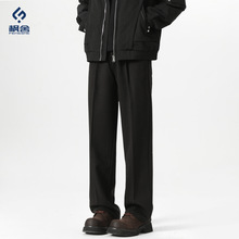 枫舍男装 /2025秋季新款重磅毛呢休闲裤美式通勤垂感宽松直筒西裤