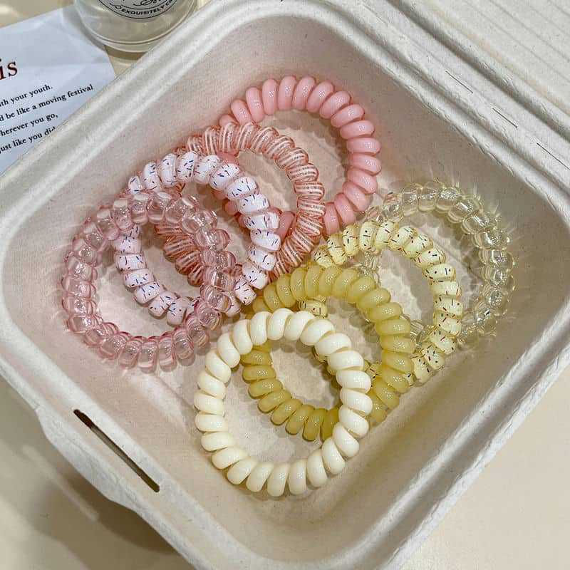 Cabeza coreana simple y de alta calidad linda línea telefónica de punto de onda de verano temperamento fresco cuerda de cabello diaria duradera