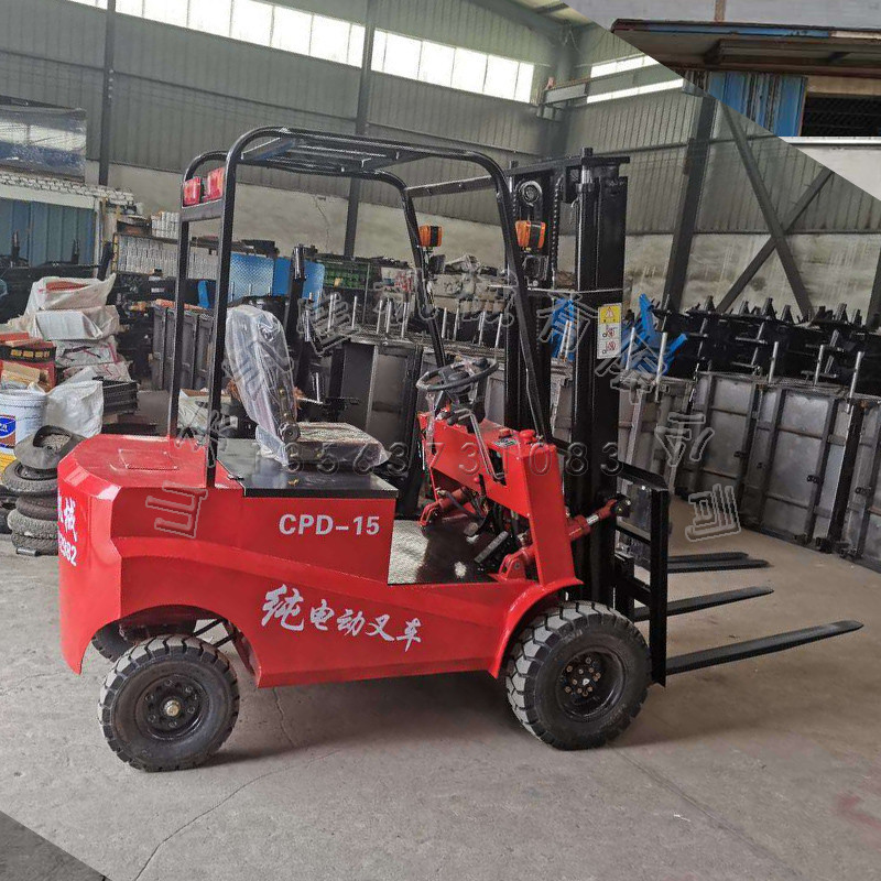 电动运输车 便携式运料车货运站货叉 物流运输叉车座驾式电动叉车