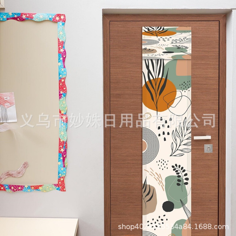 Exquisite Elegant Classroom Door Glass Curtains, Glass Door Blackout Curtains, Teacher Office Door Curtain Decoration