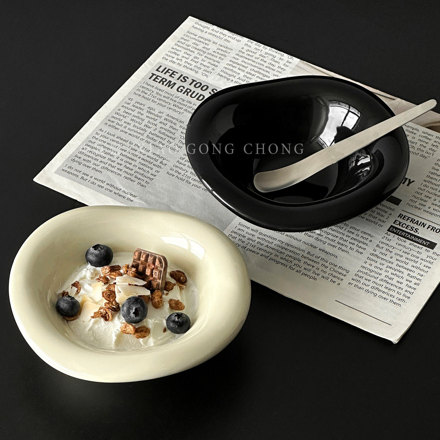 Cream-style Ceramic Yogurt Bowl, High Aesthetic Value, Ins-style...