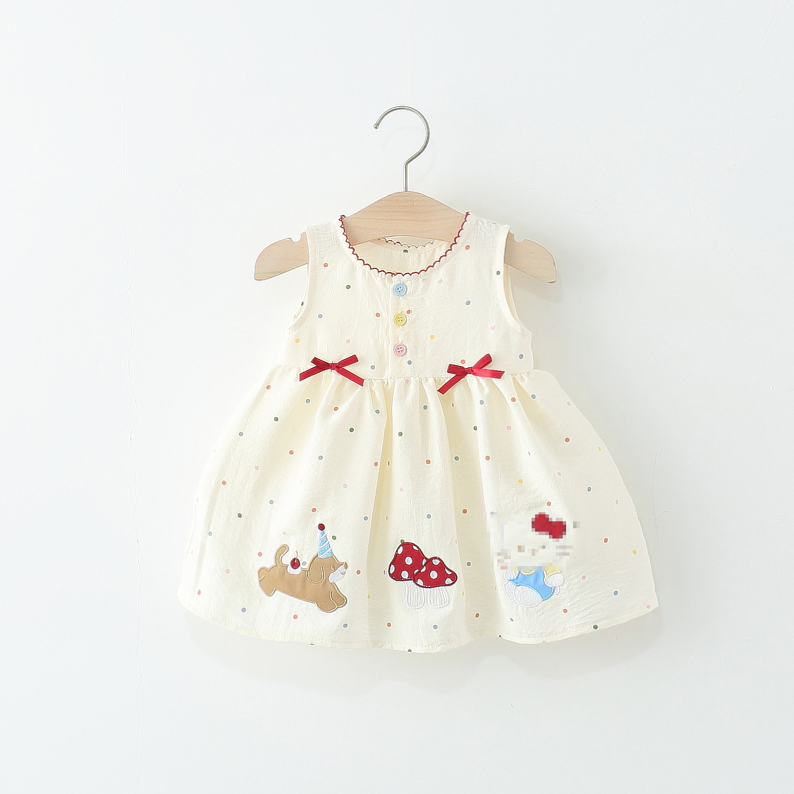 2025 New Summer Color Idea Sleeveless Dress Girls Cartoon Embroidered Skirt Dress
