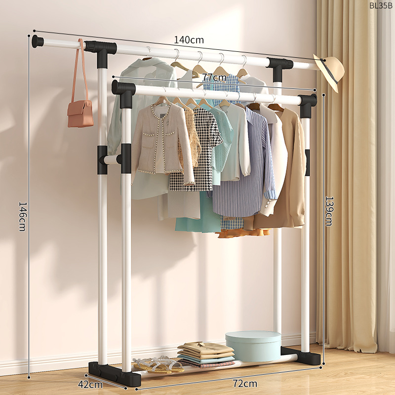 플라스틱 철과 결합된 BL35B-직선 다리 이중 극 텔레스코픽 140 흰색