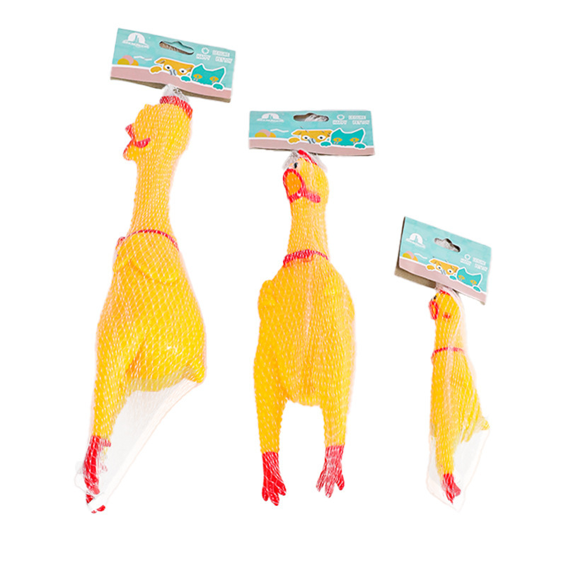 Gritando de pollo al por mayor pipipetao vinilo gritando sonido extraño pollo biónico juguete para mascotas suministros de juguete extraño pollo