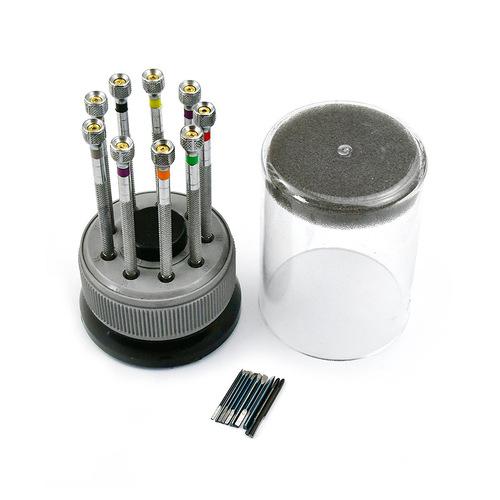 Watch repair tools, rotating base, screwdriver set, 9 round heads, screwdriver set