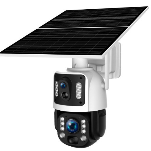 Solar Dual Light Night Vision Binocular Waterproof Surveillance Camera 360 Degree Hd Home Wireless 4g Camera