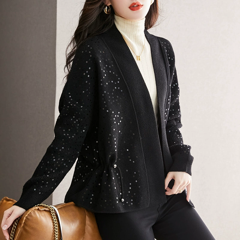 Жакет, короткий пояс, тренч, кардиган, стиль Chanel, 2023, шнурок-верёвка