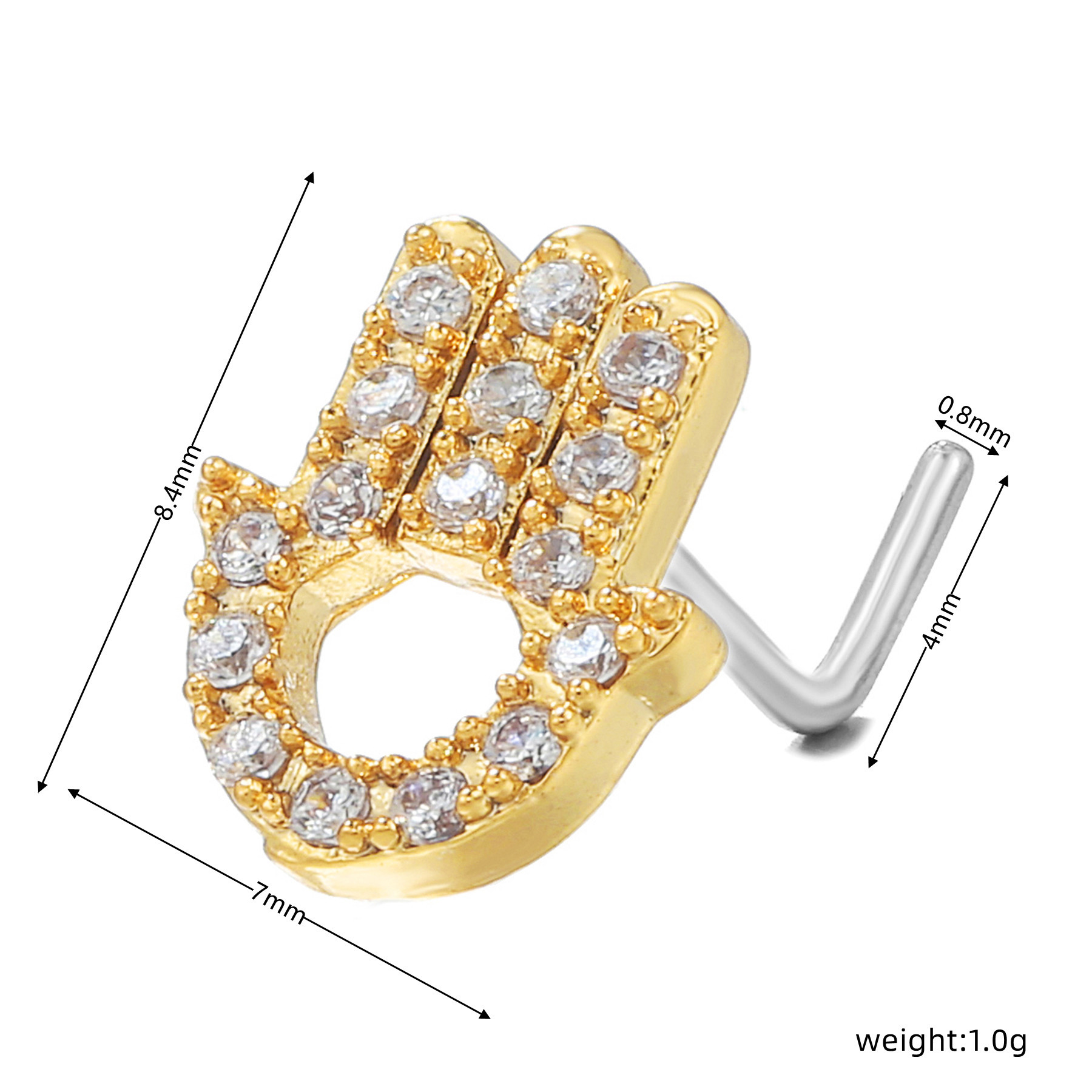 Fashion Geometric Copper Plating Zircon Nose studs 1 Piece