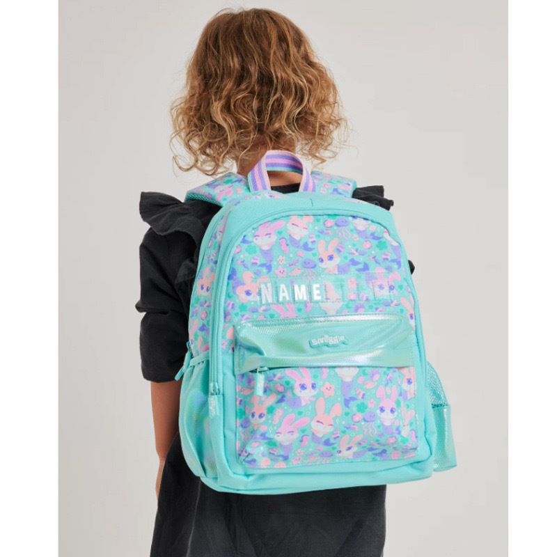 Nueva Zelanda mochila sonrisa escolares niños mochilas escolares niñas mochilas series de conejos verdes cajas de comidas