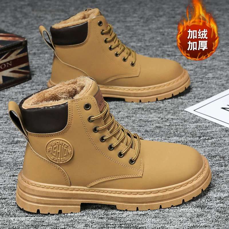 Высокие ботинки (Martens) мужские, противоскользящие, тёплые, шнуровка, размеры 39–48
