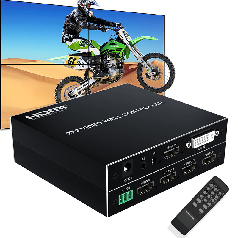 Transfronteriza Venta caliente HDMI uno-en-cuatro-salida TV controlador de pantalla de empalme de pared de cuatro imágenes pantalla HDMI máquina de empalme