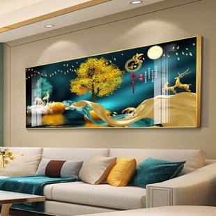 High-end living room wall decoration painting, atmospheric sofa background wall hanging painting, landscape wall painting, new style bedroom bedside mural