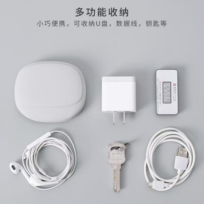 旅行用の小さなバッグに付属した有線ヘッドフォン、携帯電話のデータケーブルをバッグに入れて持ち運ぶのに便利、人気のシリコン収納バッグ|undefined