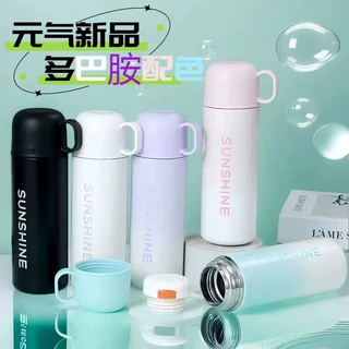 保温杯带茶盖316不锈钢真空保温水杯茶水分离弹跳杯子礼盒便携