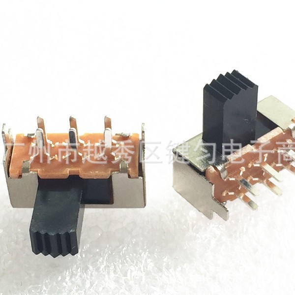 供应SK-22F12拨动开关  二档双排六脚波动开关 卧式滑动开关