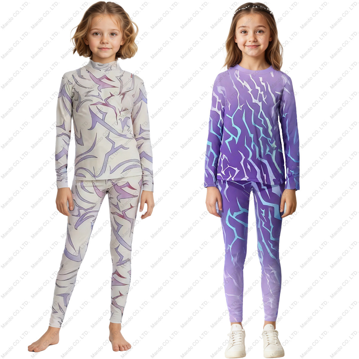 Demon Slayer K-Pop Demon Boys Group Same Style Demon Fang Tattoo Children's Pajamas Set Cosplay Costume