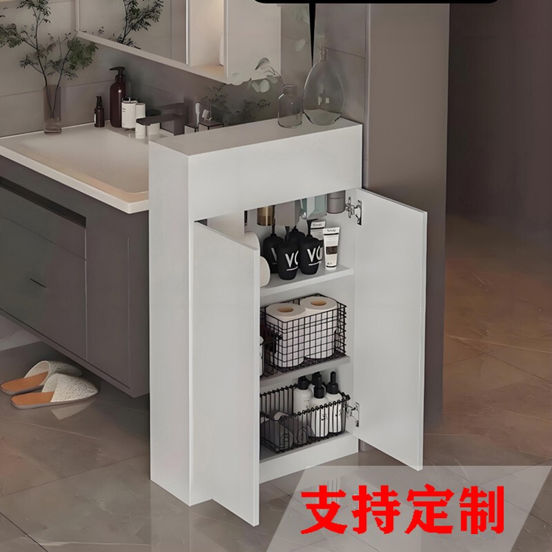 New Bathroom Half Wall Partition Cabinet Bathroom Toilet Half Dry Area Side Cabinet Side Cabinet Narrow Side Cabinet Washbasin Kitchen Super