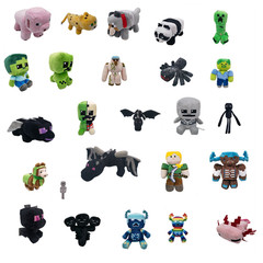 Black Triforce Horse Plush Toy Salamander creeper Spider Doll Panda Zombie Doll Iron Golem
