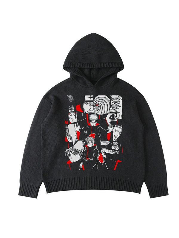 Naruto Naruto 2025 New Anime Picture American Loose Heavyweight Autumn and Winter Warm Knitwear Hooded Knitwear