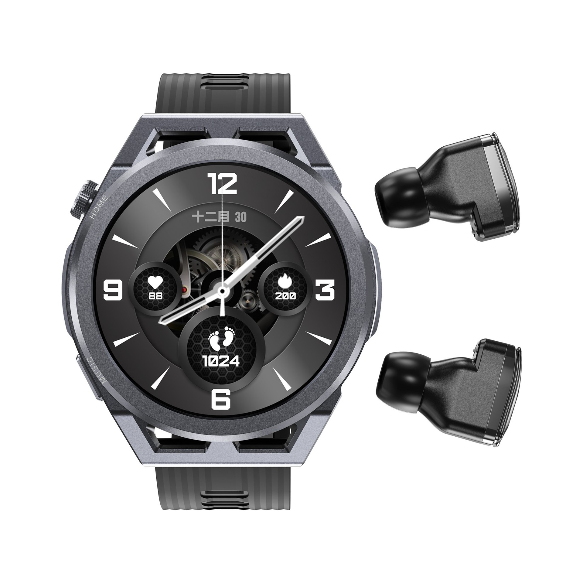 新款N18耳机智能手表二合一双通话4GB内存本地音乐电子钱包NFC