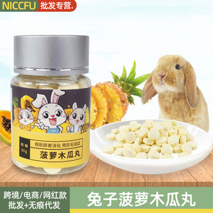 Nc Rabbit Pineapple Papaya Pills 50g Chinchilla Guinea Pig Hamster Hair Cream Tablets Pineapple Freeze-Dried Powder Pineapple Fruit Powder