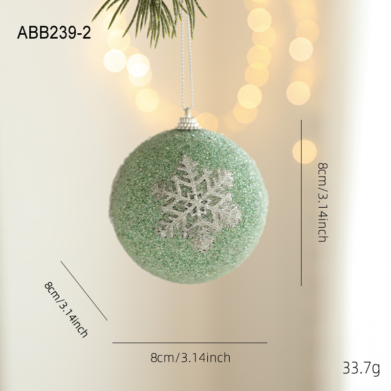 Nueva espuma verde bola de Navidad colgante de sexo opuesto polvo brillante polvo adhesivo árbol de Navidad colgante bola decoración colgante diseño