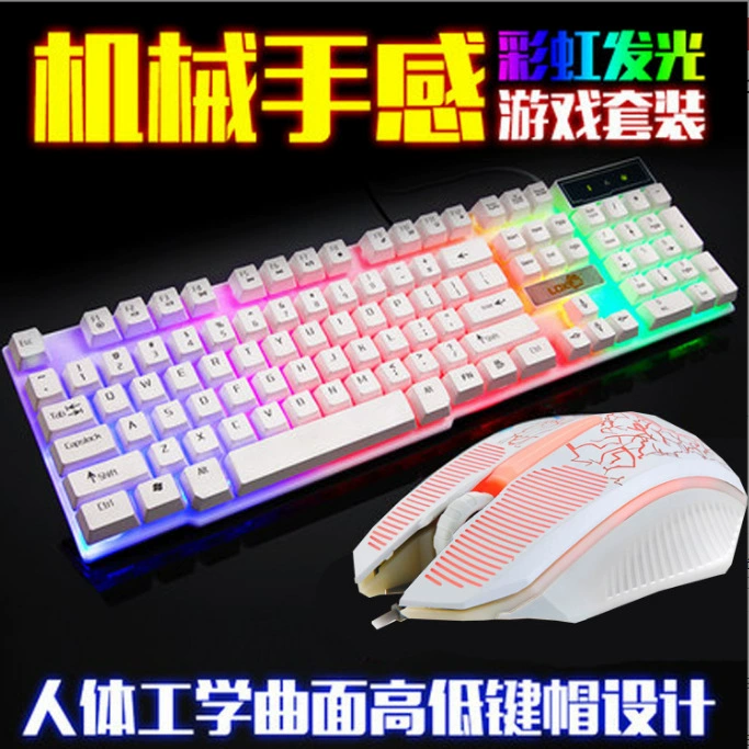 雷迪凯 832 key mouse set new USB keyboard mouse light -emitting game kit colorful backlight generation