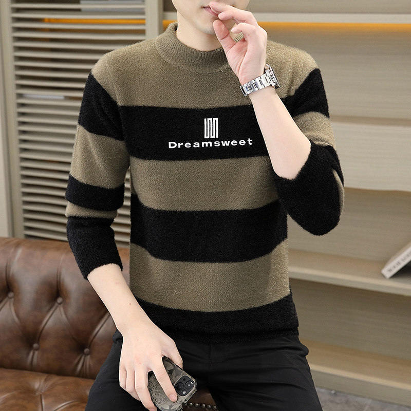 겨울 새로운 컬러 매칭 패딩 밍크 벨벳 7 일 동안 돌아올 이유 없음 남성 가을과 겨울 다목적 스웨터
